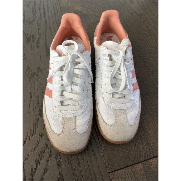 Adidas Samba OG Shoes Womens 9 Cloud White Wonder Clay Coral IG5932 - Picture 2 of 7